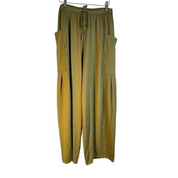 Halara Mid‎ Rise Elastic Waistband Side Pocket Flowy Wide Leg Casual Pants M - Picture 2 of 9